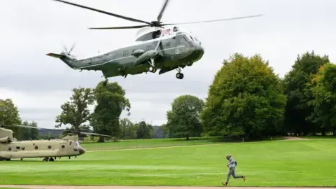 Trump Diverted and Compelled to Change Helicopters On the Way to Stansted Airport